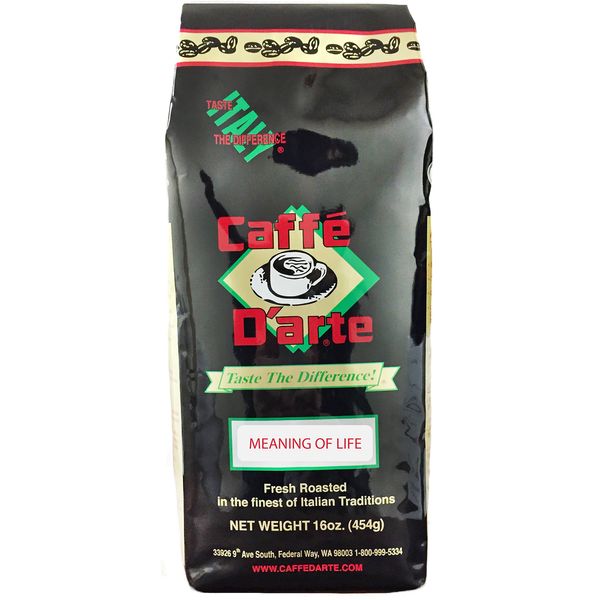 Caffe D'arte Meaning of Life Whole Bean Coffee, 1 Pound (Pack of 2)