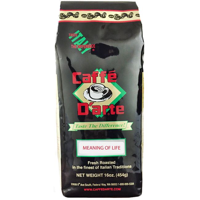 Caffe D'arte Meaning of Life Whole Bean Coffee, 1 Pound (Pack of 2)