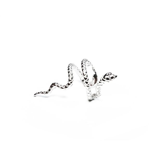Gold/Silver 925 Sterling Silver Snake Conch Ear Cuff (Silver Right)