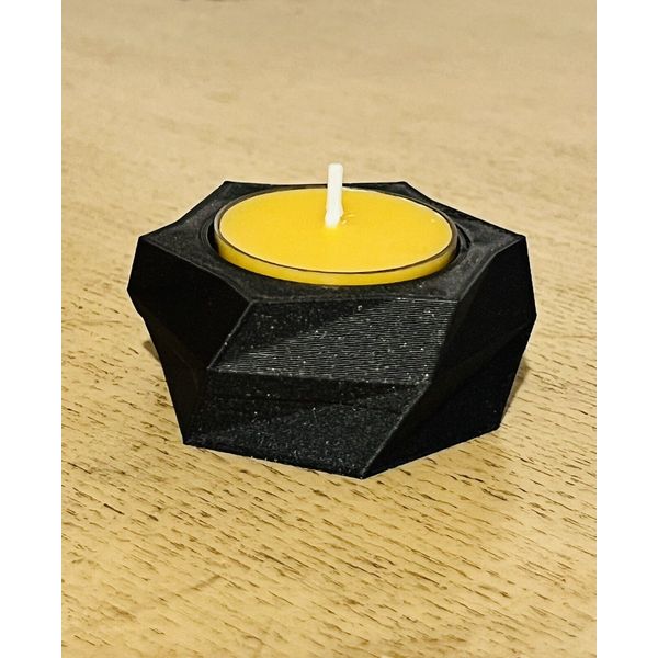 Set Of Three (X3) Black Floating  Tea light Candle Holders