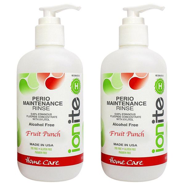 2 Bottles Perio Rinse .63% Stannous Fluoride Fruit Punch 10 OZ Anti Cavity Rinse