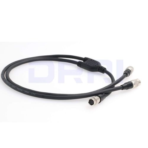 DRRI Y Cable Female 4 pin Hirose to Dual Male 4 pin Hirose for Zoom F8 /F4 Mixer Sound Devices 442 688 664