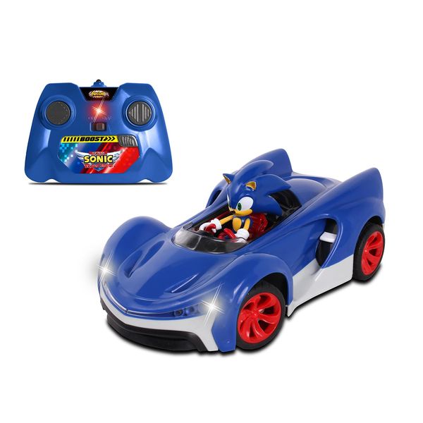 NKOK Team Sonic Racing 2.4GHz Radio Control Toy Car with Turbo Boost - Sonic The Hedgehog 601, Features Working Lights, Adjustable Front Wheel Alignment, Super Fun and Easy, Ages 6 and up