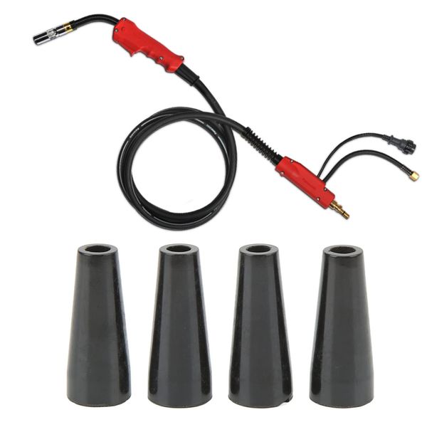 Flux Core Gasless Nozzle 4Pcs, Welding Nozzle Replacement Self Protection Welder Accessories, 100L MIG Welder Gasless Nozzle Flux Core, Universal MIG Gun Parts Nozzle Liner Tip