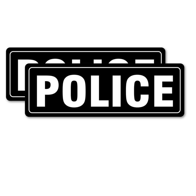 2 PackPolice Sign Magnet, Black Police Car Magnetic Sign for Off Duty Officers 14.2"×4.3"