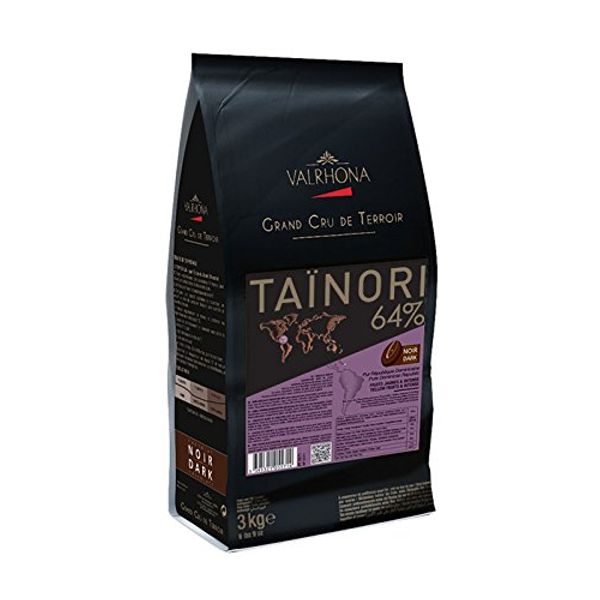 Valrhona Tainori 64% Dark Chocolate Feves - 6.6 Lbs / 3 Kg (Case of 1 Bag)