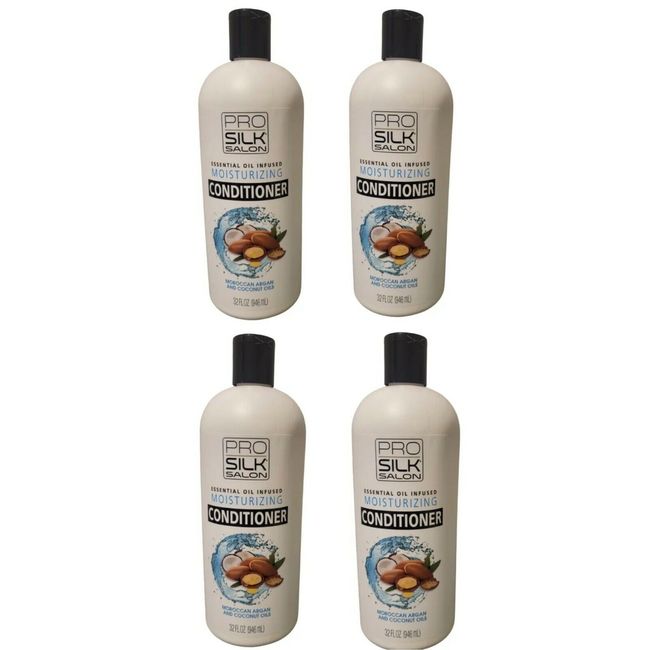 Lot Of 4 Pro Silk Salon Conditioner Moroccan Argan And Coconut Oils 32 oz.