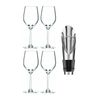 Riedel Veritas Series Viognier/Chardonnay Glass, 4-Pack + Wine Pourer w/ Stoppe