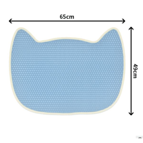 Non-Slip Cat Litter Mat - Keep Your Cat's Nest Clean And Tidy - Sky Blue