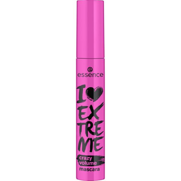 essence I LOVE EXTREME crazy volume mascara, Schwarz, langanhaltend, volumengebend, schwunggebend, verlängernd, vegan, ohne Mikroplastikpartikel, Nanopartikel frei, ohne Parfüm, 1er Pack (12ml)