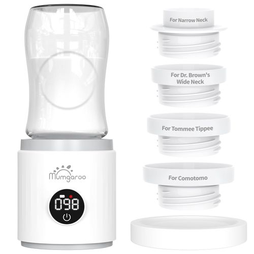Bottle Warmer, Portable Bottle Warmer, Fast Heating Baby Bottle Warmer with 4 Adapters, Rechargeable Travel Bottle Warmer with Precise Temperature Control for Breastmilk Formula
