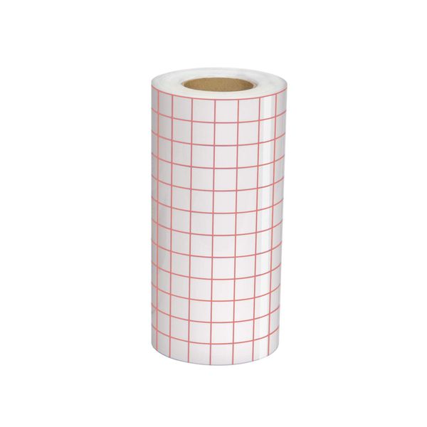 Clear Vinyl Transfer Paper Tape Roll 6" x 50 Feet Clear w/Red Alignment Grid - Application Transfer Tape Perfect for Self Adhesive Vinyl for Signs Stickers Decals Walls Doors & Windows