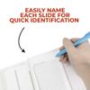 100 Place Microscope Slide Box, Hinged Lid, Number Index Content Sheet, White (8.5” Length x 6.5” Width x 1.3” Height)
