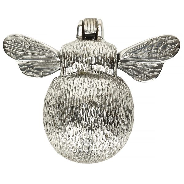 Front Door Knocker - Solid Brass Bumble Bee - Chrome Finish - UK Company