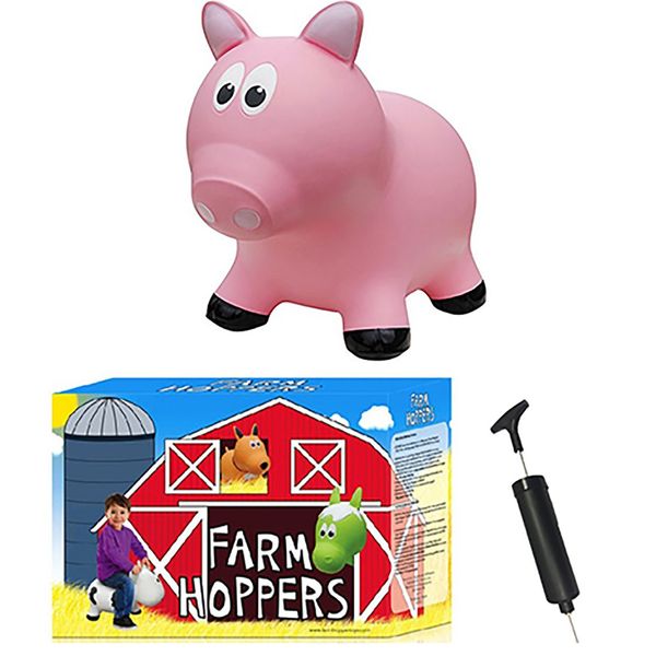 Farm Hoppers Award Winning Inflatable Bouncing Pink Pig with Pump