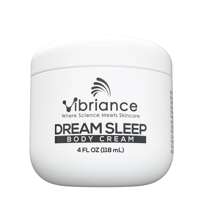 Vibriance Moisturizing Dream Sleep Body Cream, Fluffy Full Body Dry Skin Moisturizer for Relaxation and Rejuvenation, Soothes Skin, 4 fl oz (118 ml)