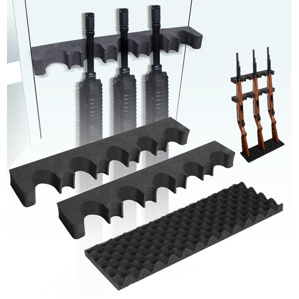 Adoreal 2 Pack Gun Rack for Gun Storage, Gun Safe Accessory for Rifles and Shotguns, Gun Holder in Gun Cabinet, Shotgun Rifle Rest, Foam Material with Magnetic Strip