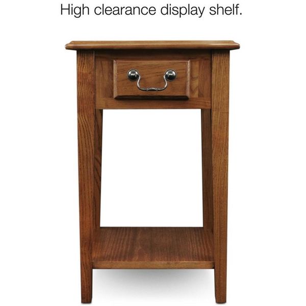 Leick Furniture Wood Shaker Square End Table in Medium Oak Finish