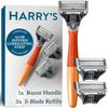 Harry's Shaving Kit for Men - Razor Handle and 3 Blade Refill Ember