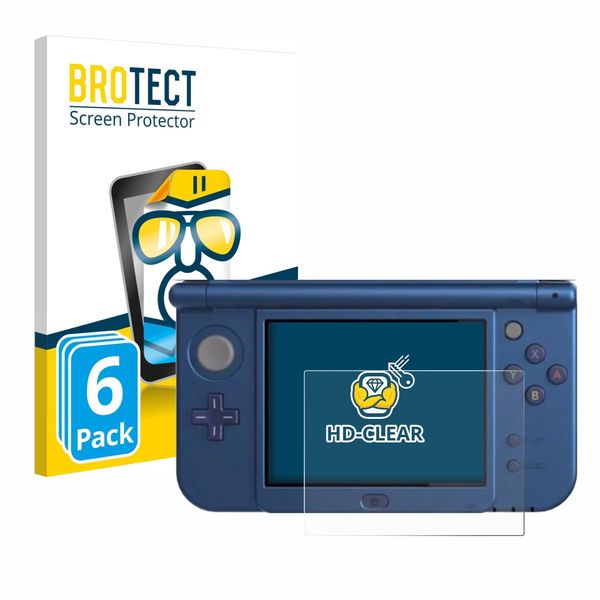 BROTECT (6 Stück Schutzfolie für Nintendo New 3DS XL (Unteres Display) Displayschutz Folie Ultra-Klar