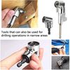 JISRKP Right Angle Drill Attachment, 105° Rotatable, 360° Adaptor with Multi-Function Screwdriver Bits (Short+Long+10 Bits), Variable Angle, 1V, Drill Attachment