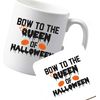 Flox Creative Ceramic Mug and Coaster Set Bow Queen Halloween Left Handed