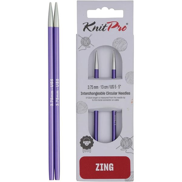 KnitPro Zing Interchangeable Circular Needles 5" (13cm) | 4.50mm