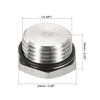PATIKIL 1/2 NPT Male Plug, 1 Pack Waterproof Dustproof 304 Stainless Steel Thread Hex Head Socket Solid Pipe Fitting with Sealing Rubber Ring