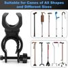 YFPOPONE 8 PCS Walking Stick Holder, 360° Rotation, Black Plastic