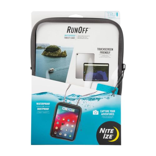 Nite Ize RunOff Waterproof Tablet Case - Waterproof & Durable - 10.63-Inch - Protective Tablet Case for Water Days & the Beach - Touch Screen Friendly - Charcoal