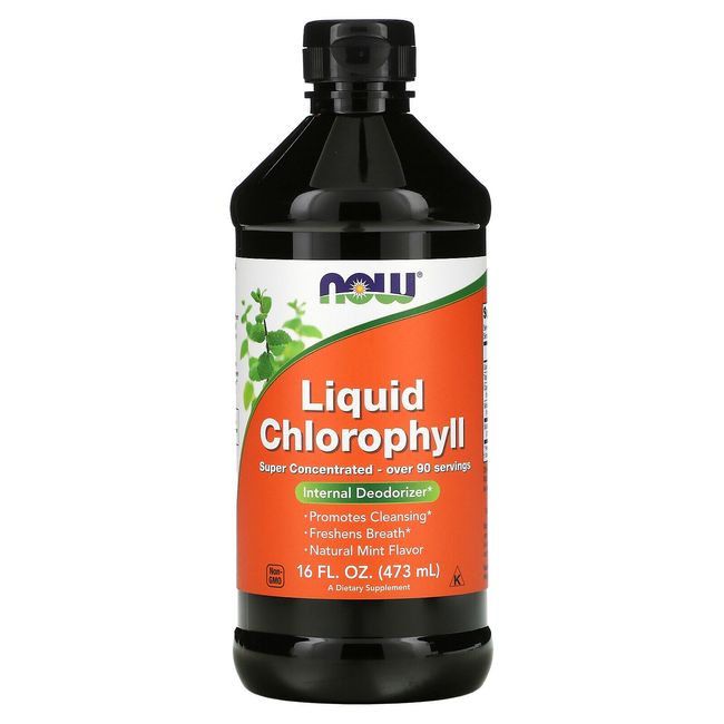 Now Foods Liquid Chlorophyll Mint Flavor 16 fl oz 473 ml GMP Quality Assured,