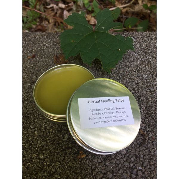 Herbal Healing Salve Calendula, Comfrey, Plantain, Echinacea, Yarrow, Vitamin E