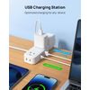 5Ft Ultra Thin Extension Cord，with 4 USB Charger (1USB C), 4 AC Outlets