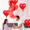 20PCS 46CM Heart Balloons Heart Foil Balloons Mylar Heart Balloons Metallic Aluminum Balloons Romantic Party Decor Balloons for Valentines Day Birthday Wedding Bridal Decor (red)