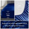 CozyLux Satin Sheets, Queen Size Bed Sheets, Silky 4-Pcs Bedding Set, Navy Blue