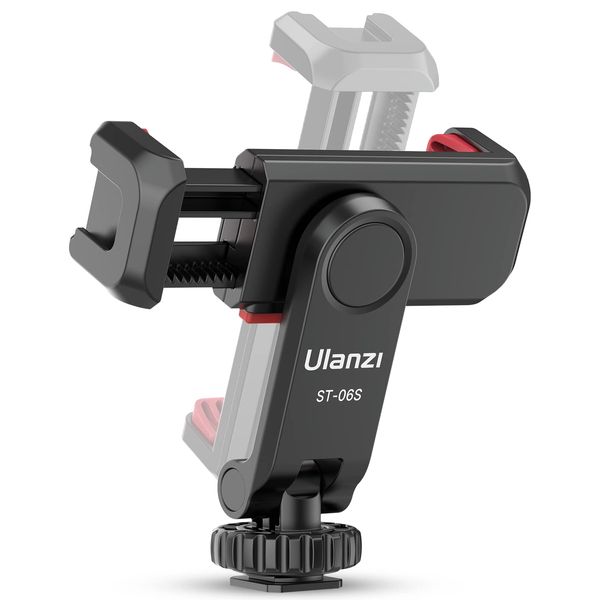 Ulanzi Camera Smartphone Monitor Mount, 360° Rotation, Angle Adjustment, Smartphone Holder, Accessory Shoe Included, Vertical Bracket, 1/4 Screws, Smartphone Tripod,