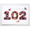 Personalised 102 Birthday Card, Pressed Flower PRINT