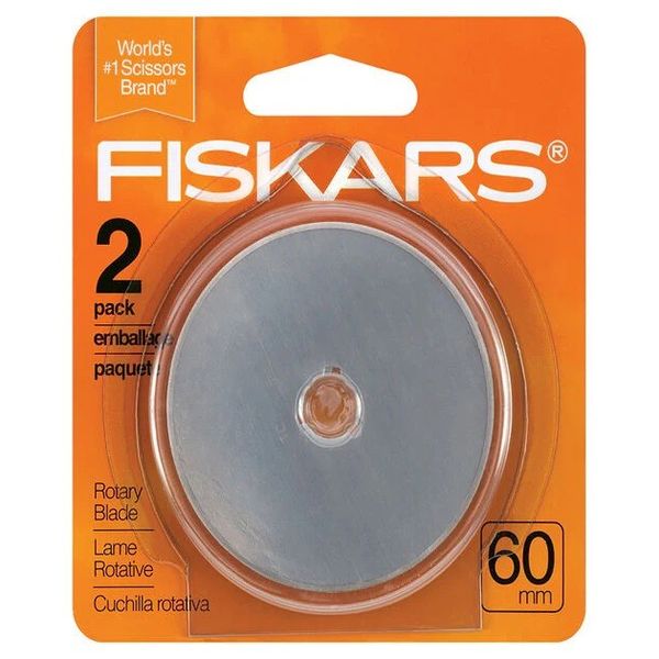 Fiskars 60 mm Replacement Rotary Blade ~ 2 Pack ~ #198090
