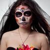 HOWAF Halloween Face Temporary Tattoos, 12 PCS Day of the Dead Face Tattoo Sugar Skull Floral Black Skeleton Web Red Roses Face Tattoos Stickers for Halloween Party Favours Makeup Carnival Masquerade