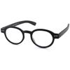 GAWK Type J Matt Black Retro Round Reading Glasses with Pouch Case