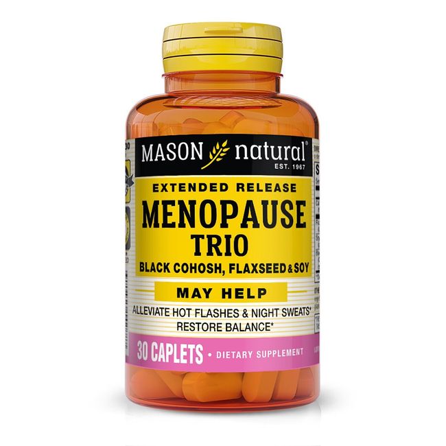 Mason Natural Menopause Trio Ext.Release For Hot Flashes & Night Sweats, 30 Caps