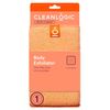 Cleanlogic Bath and Body Small Exfoliating Body Scrubber, Assorted Colors (Pack of 6)