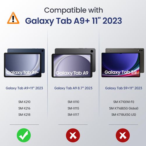 MoKo Case Fit Galaxy Tab A9 Plus 11-Inch 2023 (SM-X210/X216/X218), Shockproof Full Body Rugged Stand Back Cover Built-in Screen Protector Fit Galaxy Tab A9+ 11" 2023, Taro Purple