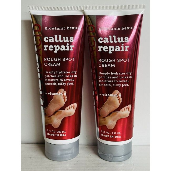 2-Pack Glowtanic Beauty ~ Callus Repair Rough Spot Cream with Vitamin E 8 fl oz