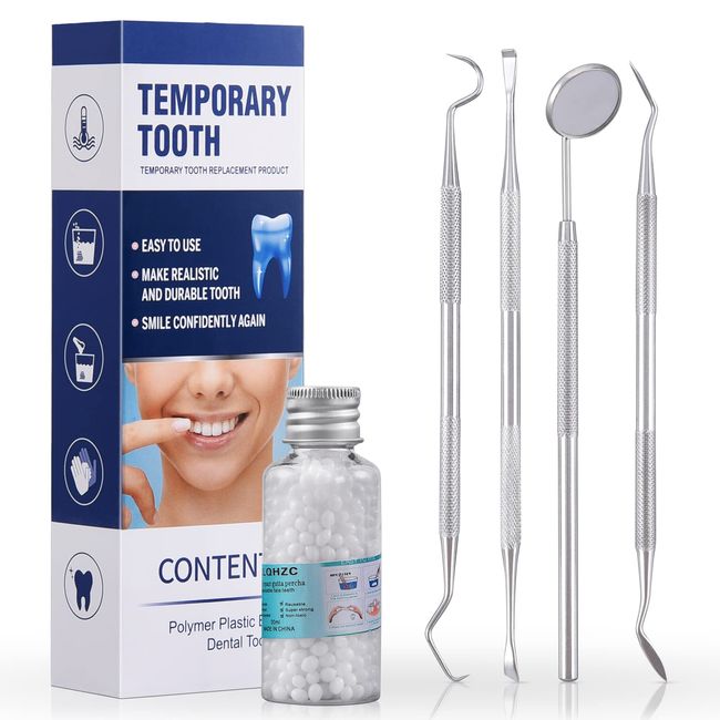 Tooth Repair Kit,DIY Thermal Fitting Beads,Moldable Temporary False Teeth,Restore Confidence Smile