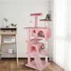 53" Cat Tree Activity Tower Pet  with Scratching Posts  Ladders Indoor Pink