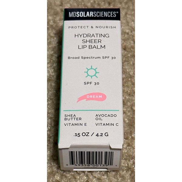 MD Solar Sciences Hydrating Sheer Lip Balm Dream SPF 30 Exp 11/24