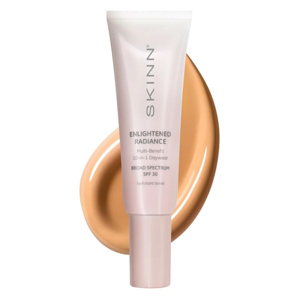 SKINN Enlightened Radiance 10-in-1 Tinted Sunscreen Broad Spectrum with SPF 30, (Light) - Hydrating & Brightening Tinted Moisturizer for Face, Wrinkles & Fine Line - Lightweight Coverage Skin Tint