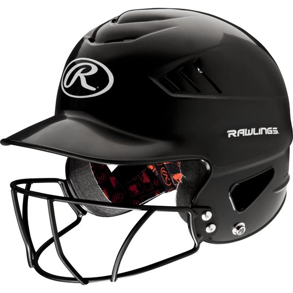 Rawlings | COOLFLO Batting Helmet | 6 1/2" - 7 1/2" One Size Fits Most | Black + Facemask