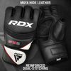 RDX Professional MMA Gloves Fighting Sports Punch Bag, Sparring Training, Grappling Gloves, Free Fight, Sand Sack, Maya Hide Leather Punching Gloves, Reusable, black, m